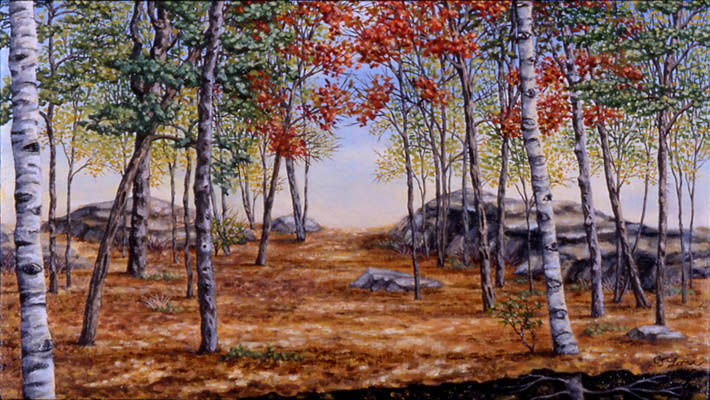 Off Hammond Path, oil on canvas, 9 x 16&quot;, 2000 (Sold)