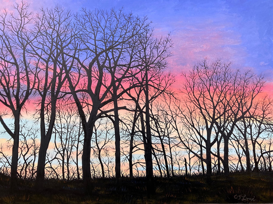 Barely Winter, oil on cradled panel, 12 x 16