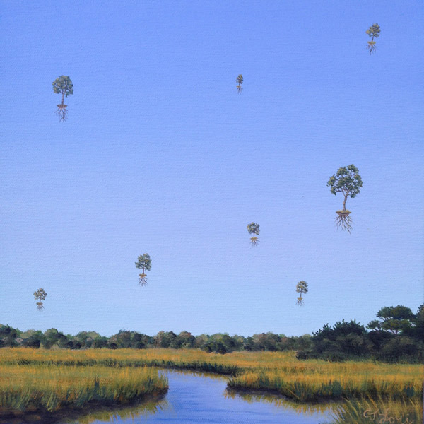 Flotilla, oil on canvas, 12 x 12