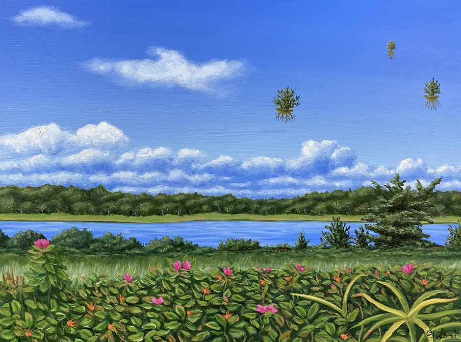 Leaving the Coast, oil on cradled panel, 9 x 12