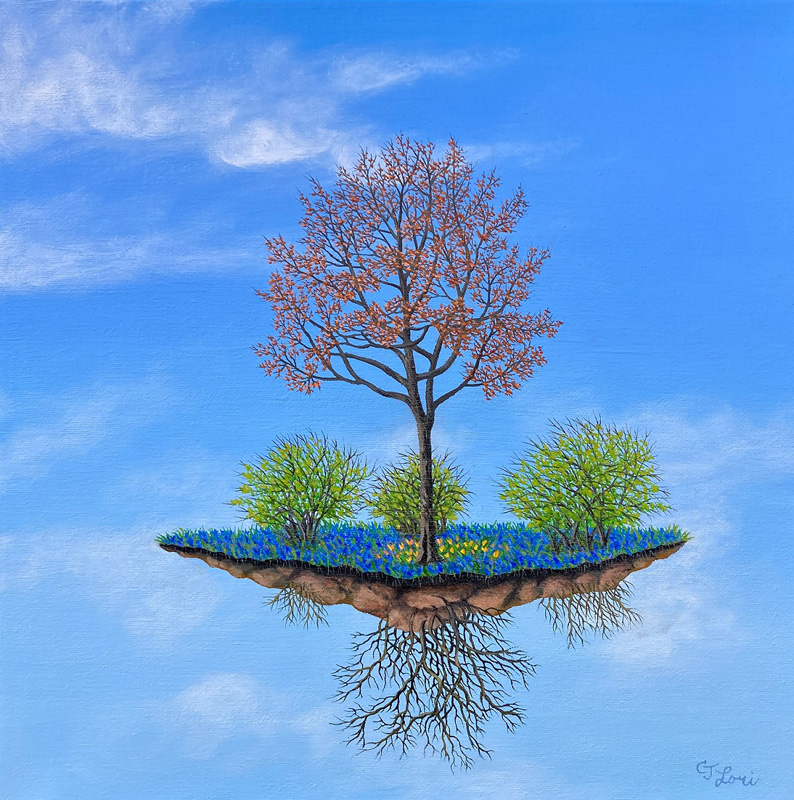 Spring Forth — oil on canvas, 16 x 16&quot;, 2023