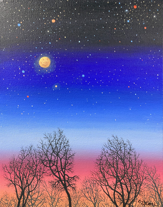 Warm Winter Moon, oil on canvas, 14 x 11