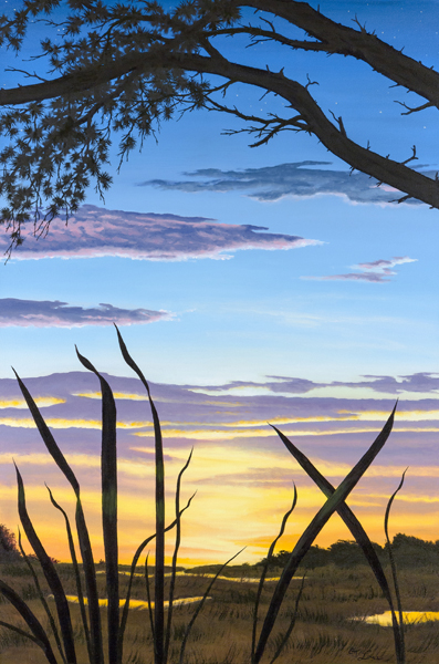 Audubon Evening, Wellfleet — oil on canvas, 36 x 24&quot;, 2017