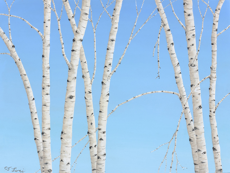 Birch Banter — oil on panel, 12 x 16&quot;, 2018