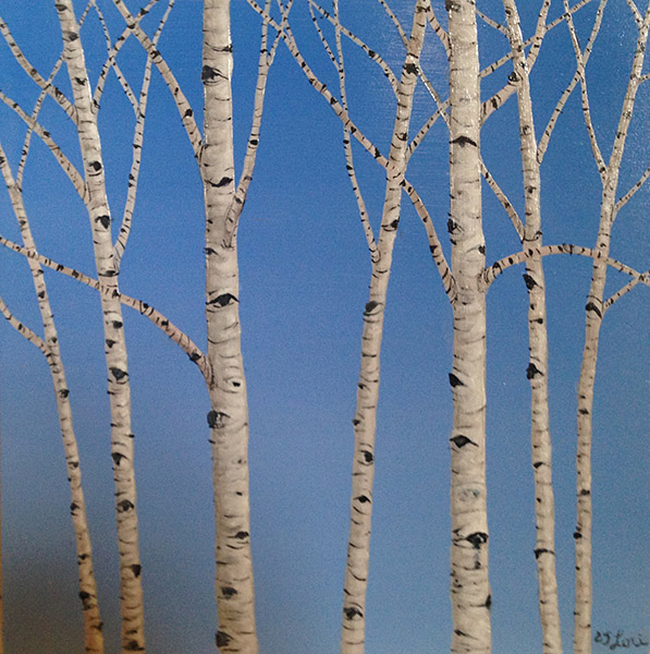 Birch Gaze — Oil on panel, 6 x 6&quot;, 2016 (Sold)