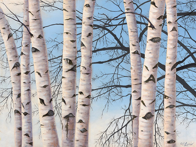 Conversations in Birch — oil on panel, 18 x 24&quot;, 2015 (Sold)