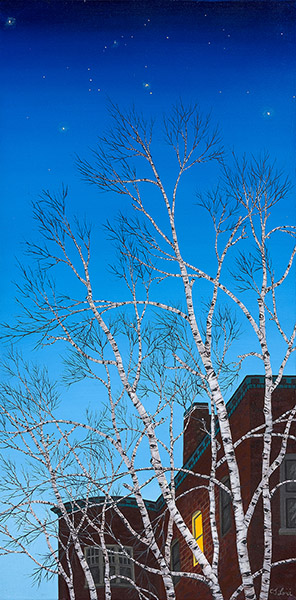 Neighborhood Watch — oil on canvas, 24 x 12&quot;, 2016