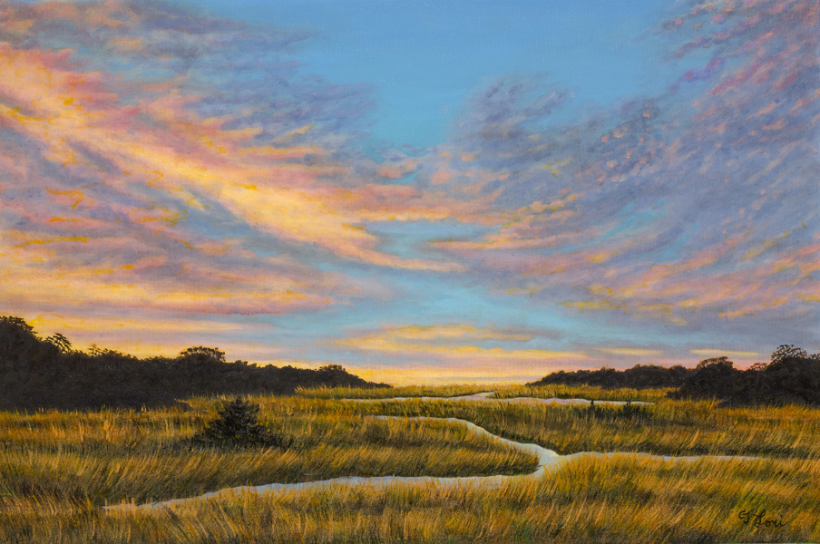 Off Jones lane, Barnstable County — oil on canvas, 24 x 36&quot;, 2017