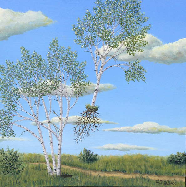 Farewell, oil on panel, 8 x 8