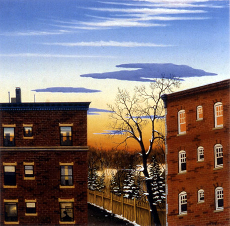 Another Evening at Home — oil on wood, 20 x 20&quot;, 2009