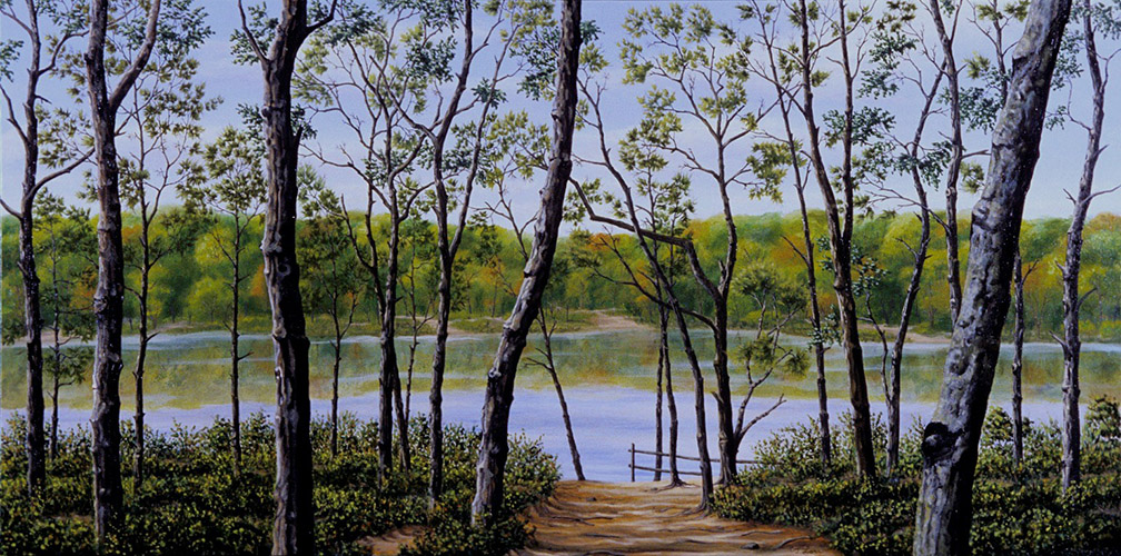 Finally, Duck Pond — oil on canvas, 24 x 48&quot;, 2009