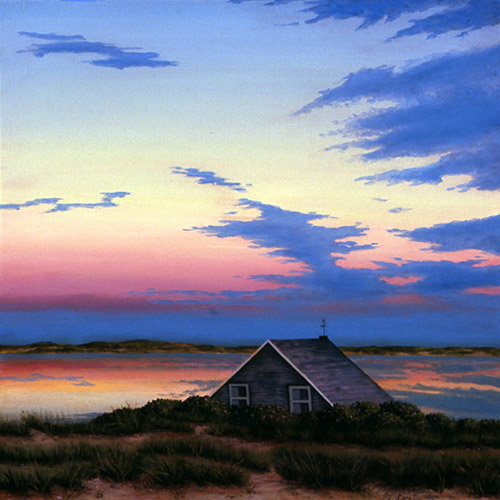 At Home By the Sea — oil on wood, 18 x 18&quot;, 2013