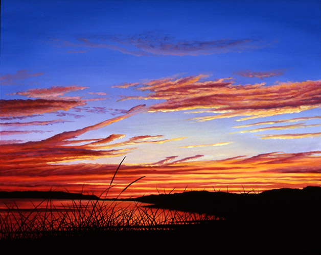 A Moment, Ablaze, Wellfleet — oil on panel, 16 x 20&quot;, 2012