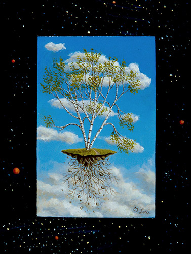 Space Seed IV — oil on panel, 8 x 6 x 2&quot;, 2012, Sold