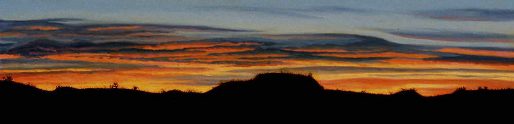Sunset, Sandy Neck — oil on panel, 6 x 24 x 2&quot;, 2012