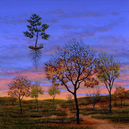 Solo Flight — oil on wood, 12 x 12&quot;, 2010, Sold