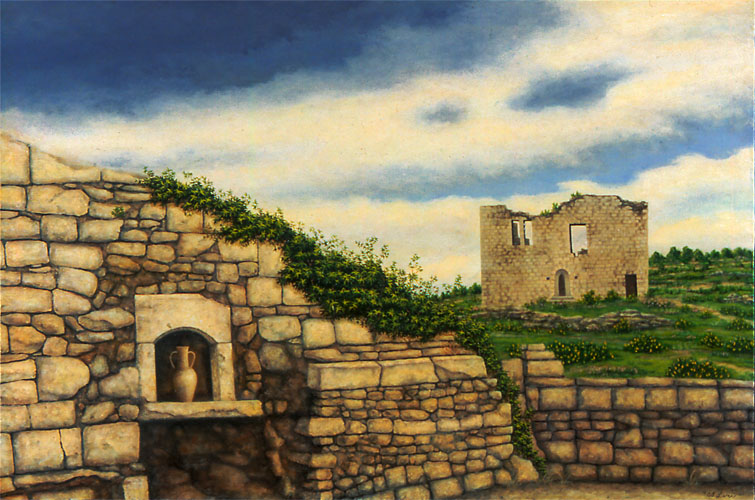 LES BEAUX, LES DEUX, oil on canvas, 24 x 36&quot;, 2005