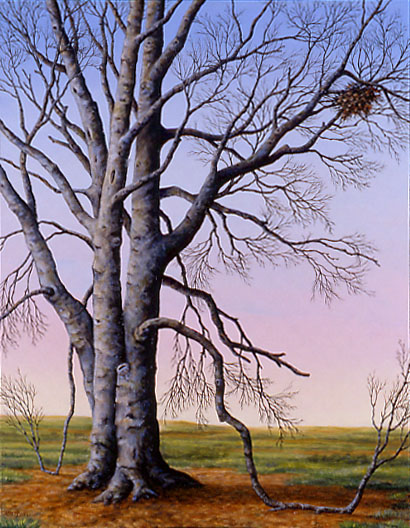 Last Light of Winter, oil on panel, 18 x 14&quot;, 2002