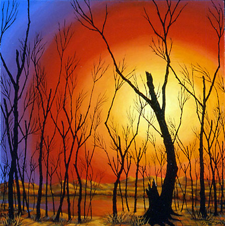 Sundance, oil on wood, 10 x 10&quot;, 2003 (Sold)
