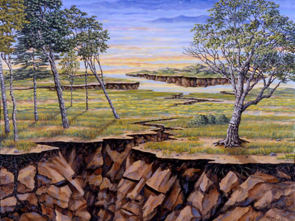 Worlds Apart, oil on canvas, 18 x 24&quot;, 2000
