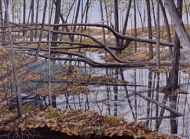 FIRST MOVEMENT AT THE COVE, oil on canvas, 30 x 42
