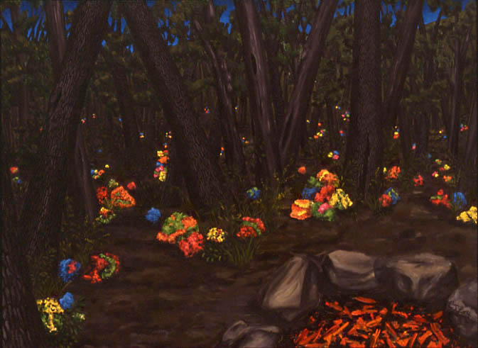 HAPPY CAMPERS oil on canvas, 28 x 38&quot;, 1989