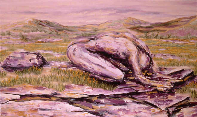 LATE WINTER THAW, oil on canvas, 28 x 48