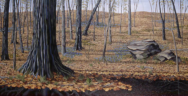 OVERTURE TO SPRING, oil on canvas, 24 x 48